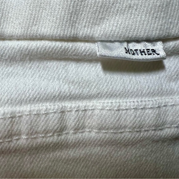 MOTHER White Flare Wide Leg Jeans with Frayed Hem - Picture 8 of 14